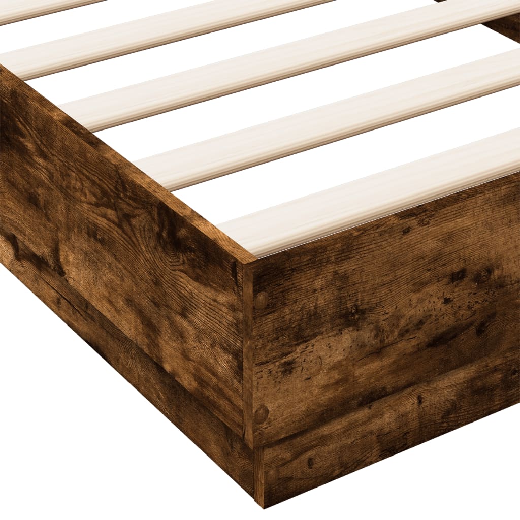 Cadre de lit sans matelas chêne fumé 100x200 cm bois ingénierie - XIOS
