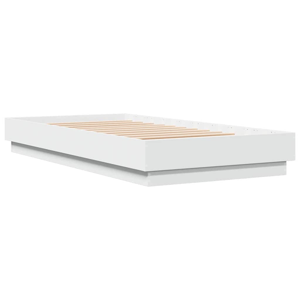 Cadre de lit sans matelas blanc 90x190 cm bois d'ingénierie - XIOS