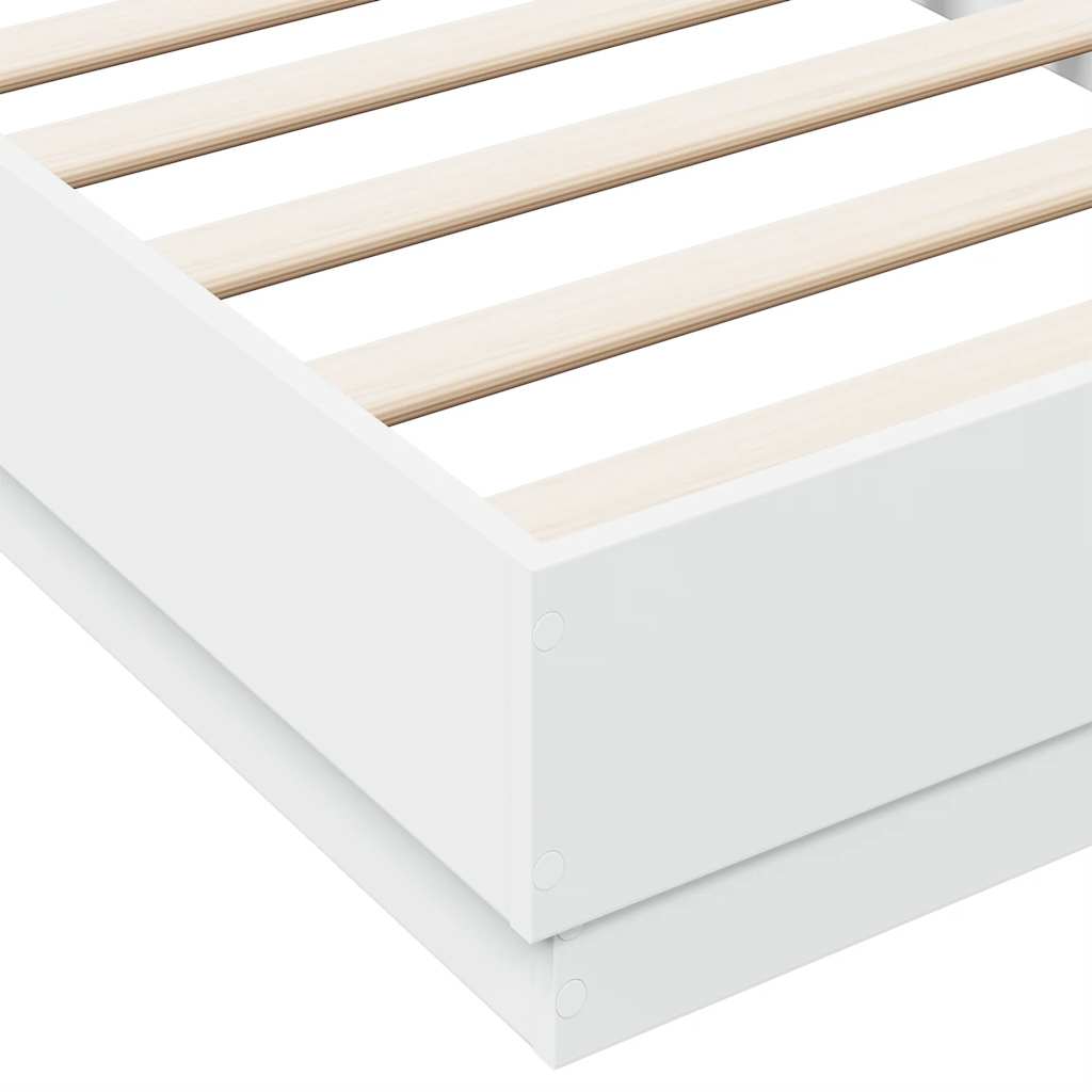 Cadre de lit sans matelas blanc 90x190 cm bois d'ingénierie - XIOS
