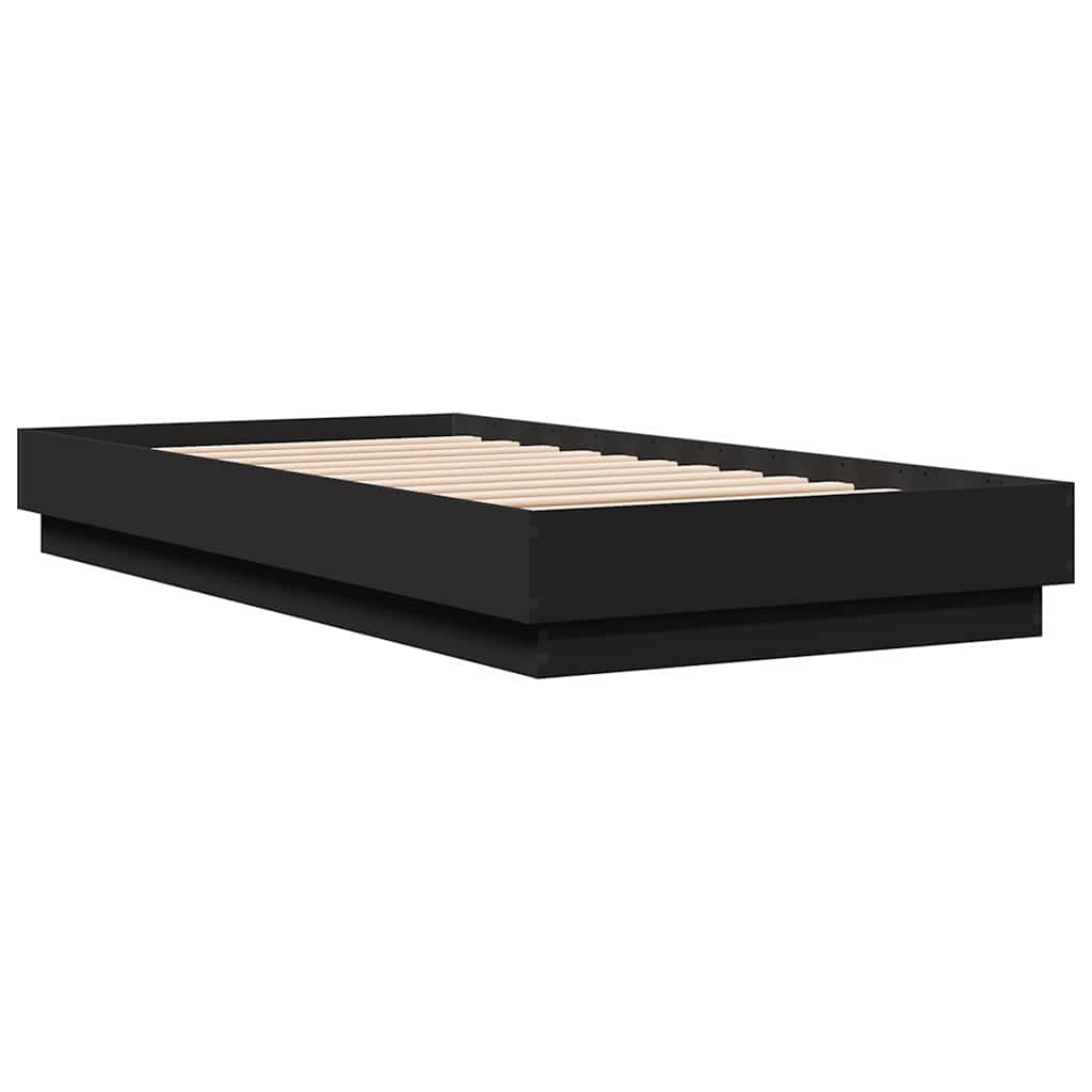 Cadre de lit sans matelas noir 90x190 cm bois ingénierie - XIOS