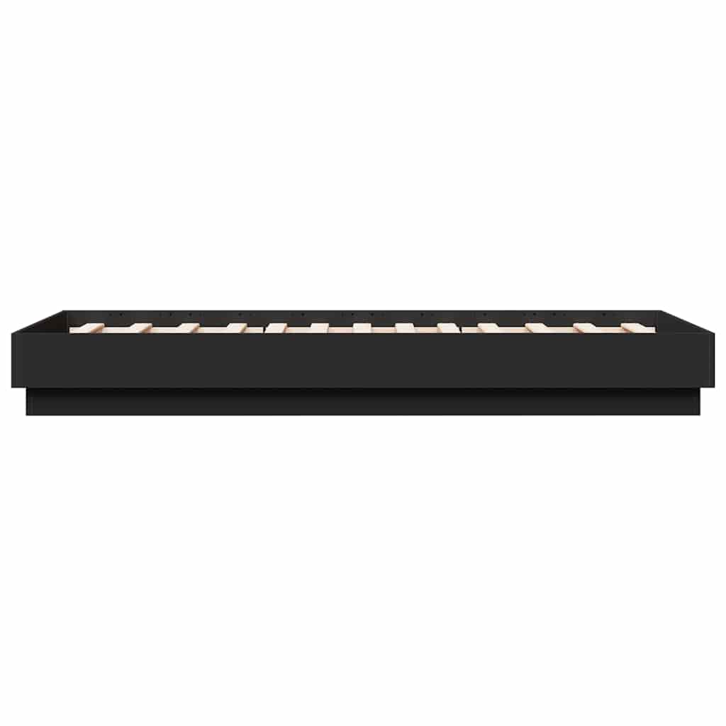 Cadre de lit sans matelas noir 90x190 cm bois ingénierie - XIOS