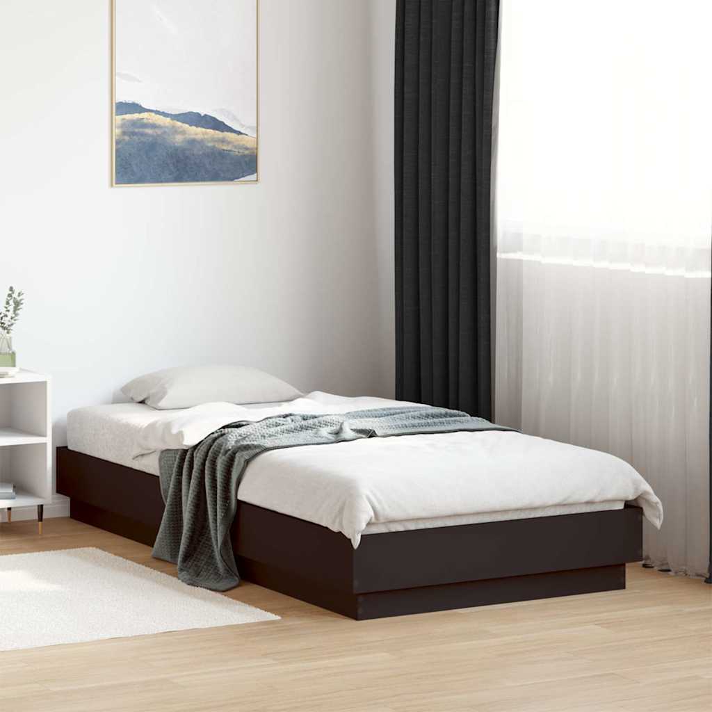 Cadre de lit sans matelas noir 90x190 cm bois ingénierie - XIOS