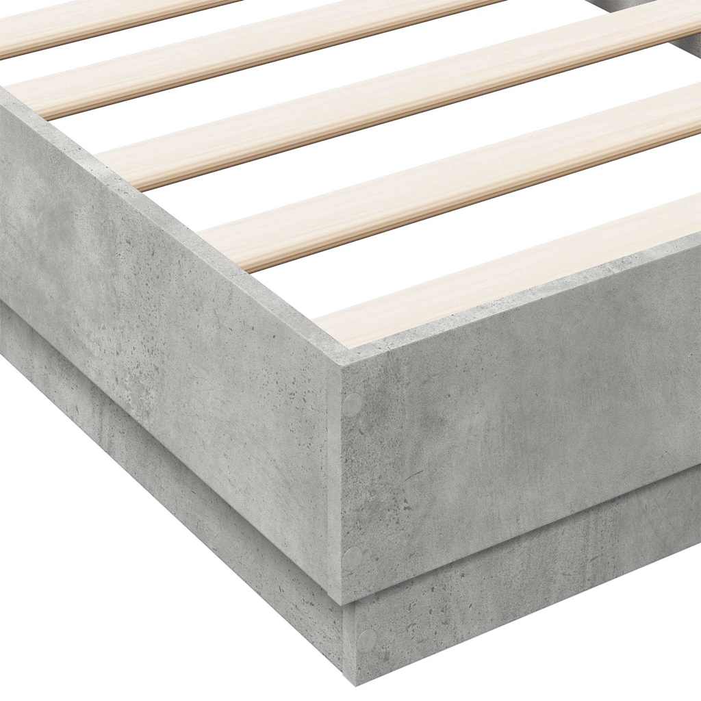 Cadre de lit sans matelas gris béton 90x190 cm - XIOS