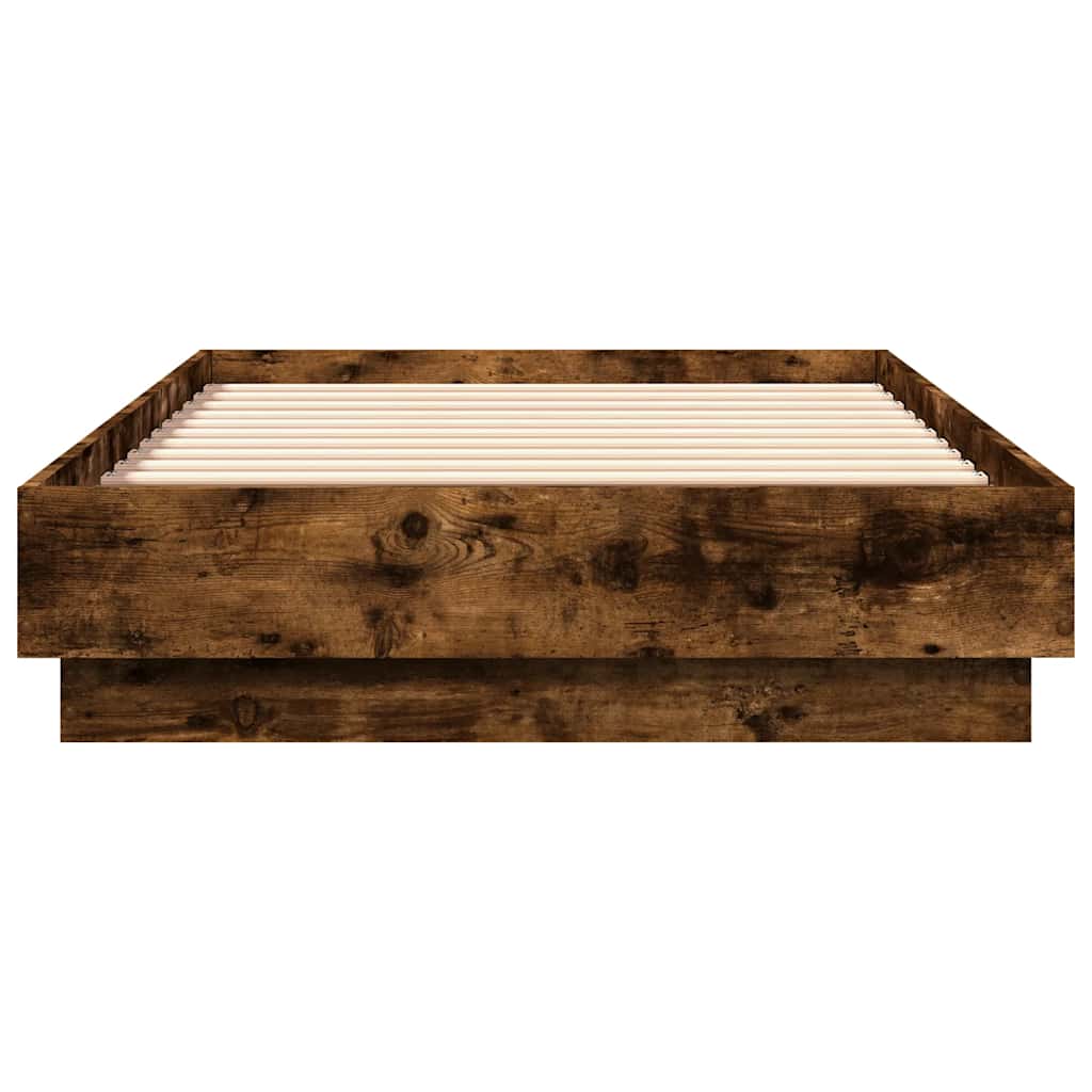 Cadre de lit sans matelas chêne fumé 90x190cm bois d'ingénierie - XIOS