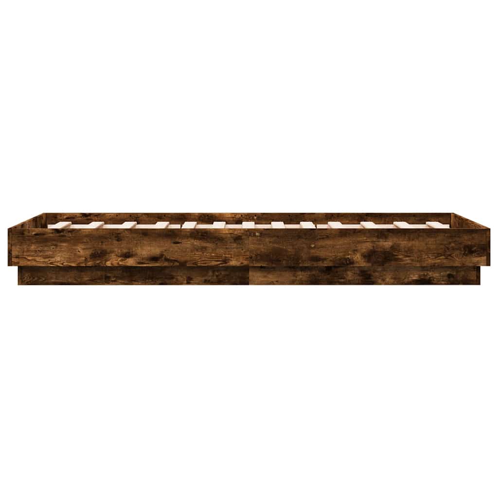 Cadre de lit sans matelas chêne fumé 90x190cm bois d'ingénierie - XIOS