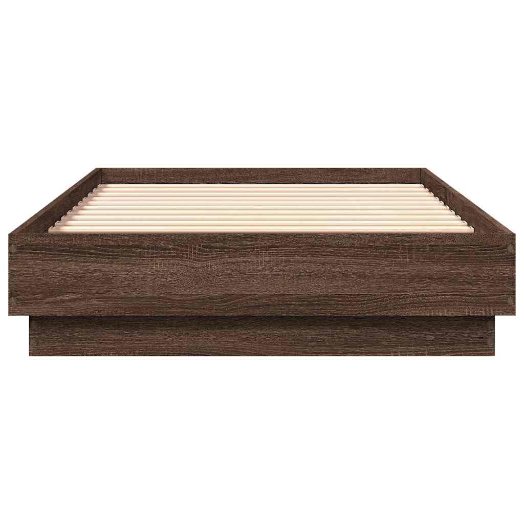 Cadre de lit sans matelas chêne marron 90x190cm bois ingénierie - XIOS