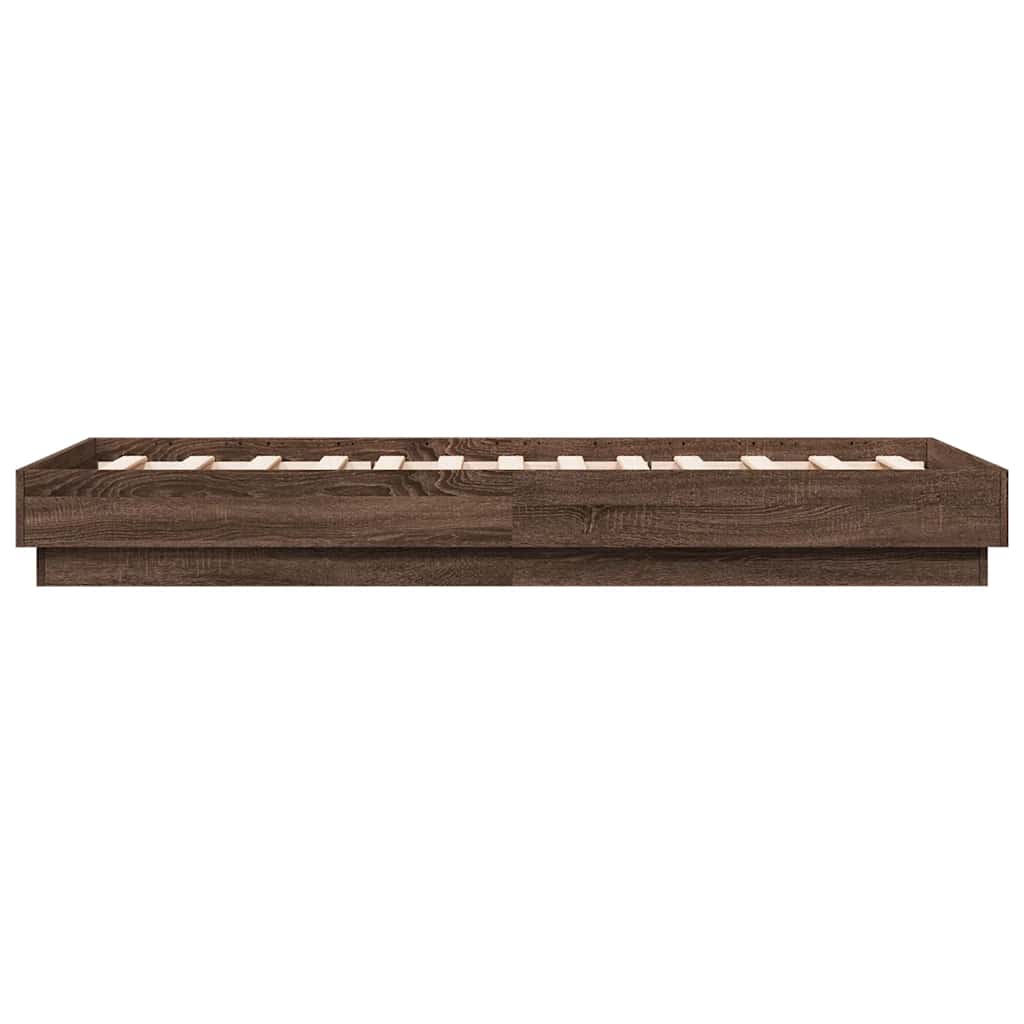 Cadre de lit sans matelas chêne marron 90x190cm bois ingénierie - XIOS