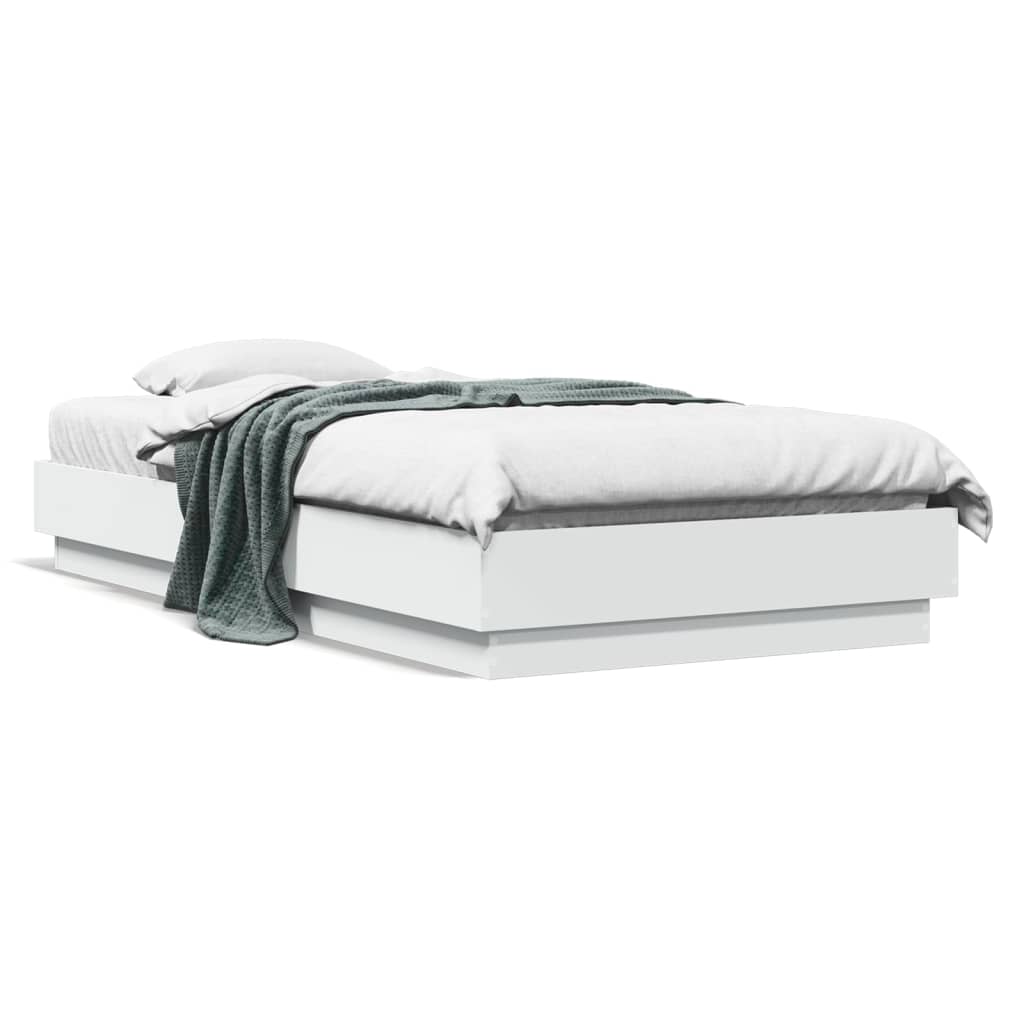 Cadre de lit sans matelas blanc 75x190 cm bois d'ingénierie - XIOS