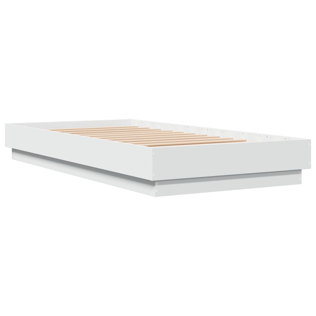 Cadre de lit sans matelas blanc 75x190 cm bois d'ingénierie - XIOS