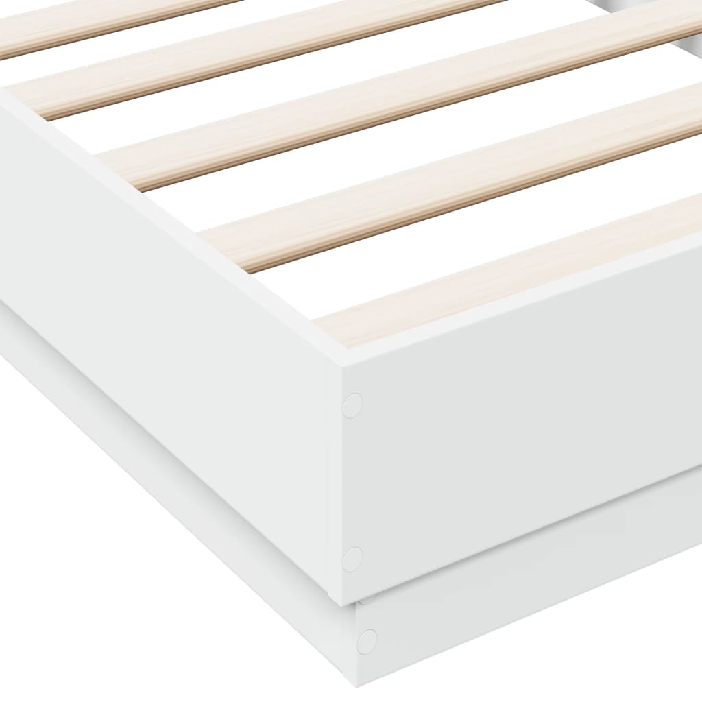 Cadre de lit sans matelas blanc 75x190 cm bois d'ingénierie - XIOS