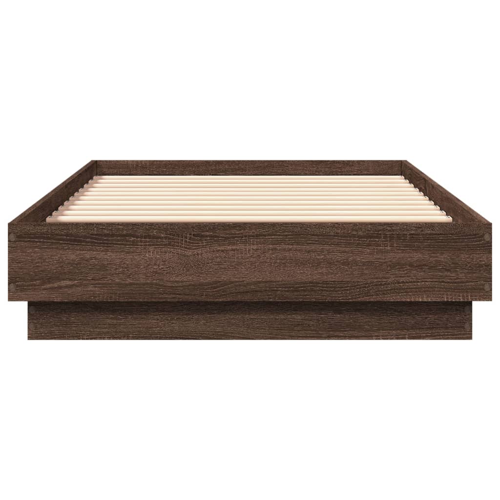 Cadre de lit sans matelas chêne marron 75x190cm bois ingénierie - XIOS