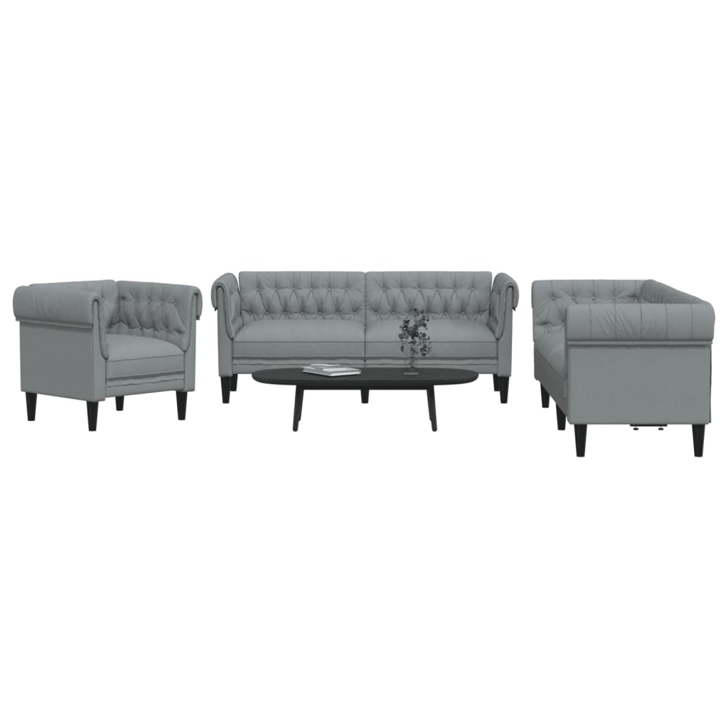 Ensemble de canapés 3 pcs gris clair tissu - XIOS