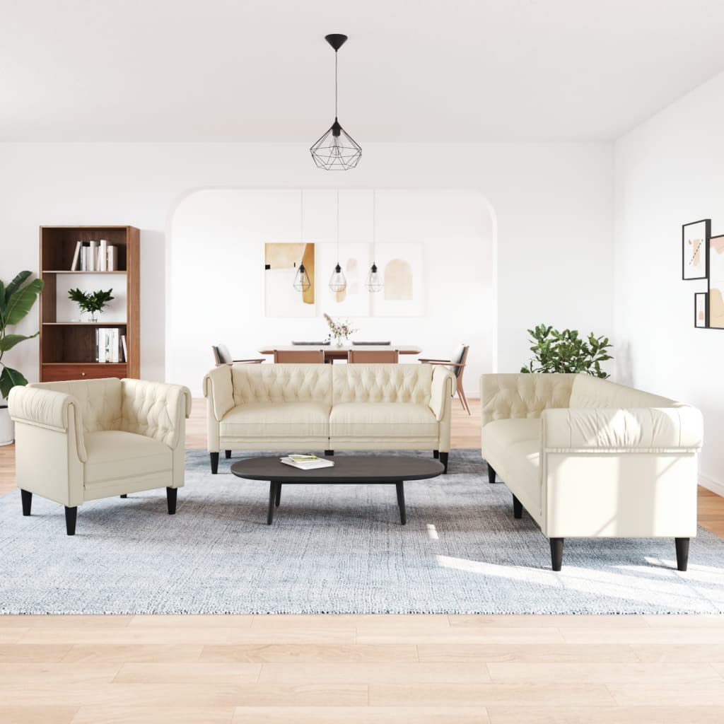 Ensemble de canapés 3 pcs crème tissu - XIOS