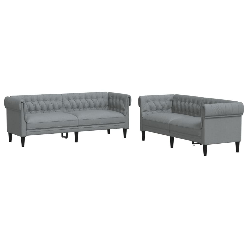 Ensemble de canapés 2 pcs gris clair tissu - XIOS