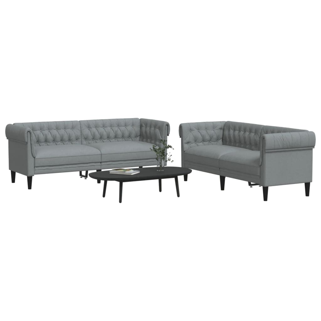 Ensemble de canapés 2 pcs gris clair tissu - XIOS