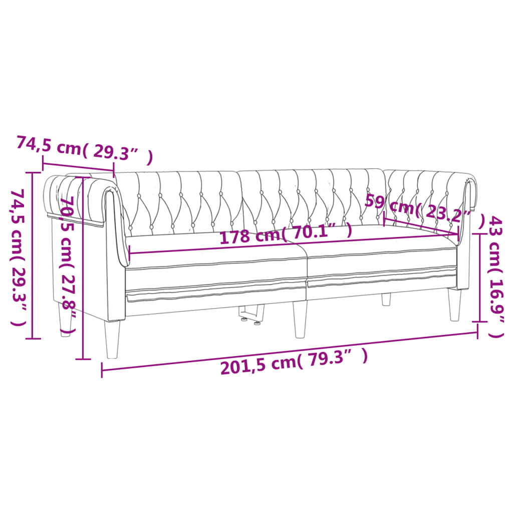 Ensemble de canapés 2 pcs gris foncé tissu - XIOS
