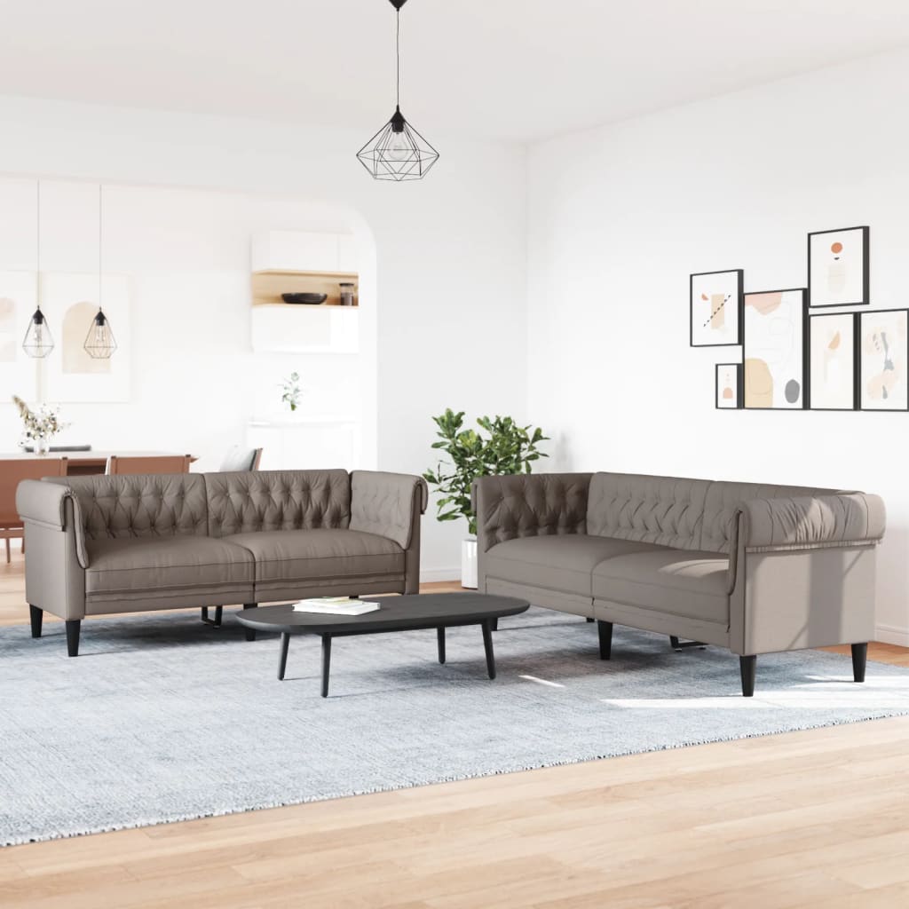 Ensemble de canapés 2 pcs taupe tissu - XIOS