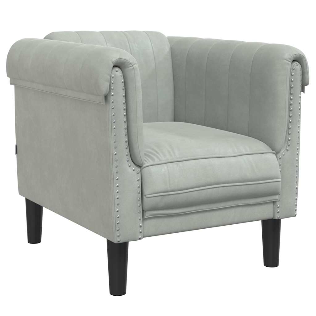 Ensemble de canapés 3 pcs gris clair velours