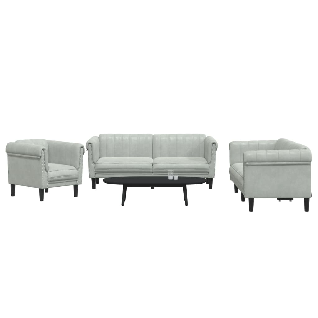 Ensemble de canapés 3 pcs gris clair velours - XIOS