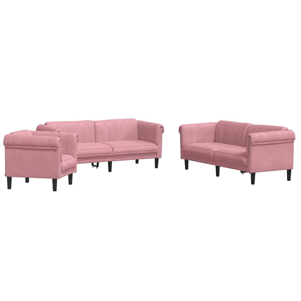 Ensemble de canapés 3 pcs rose velours - XIOS