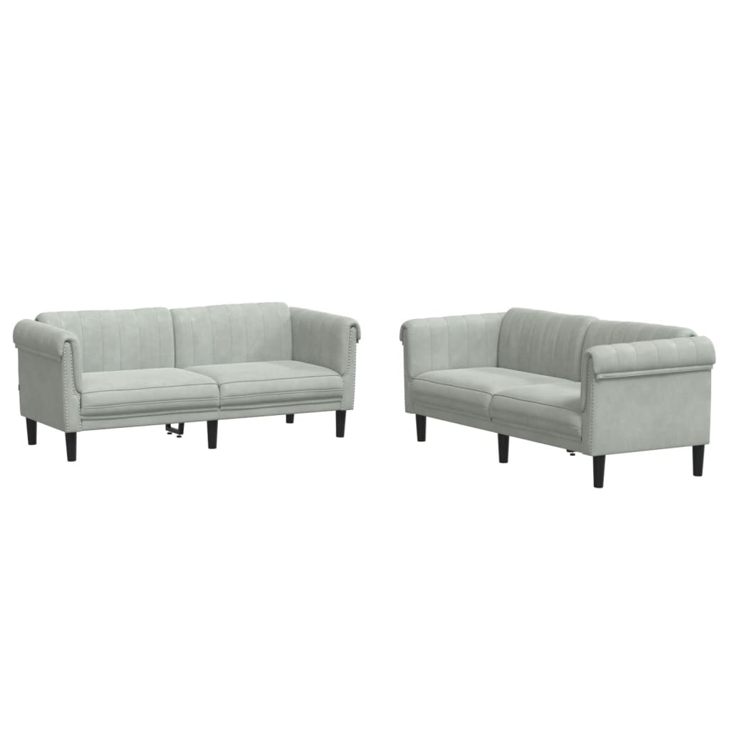 Ensemble de canapés 2 pcs gris clair velours - XIOS