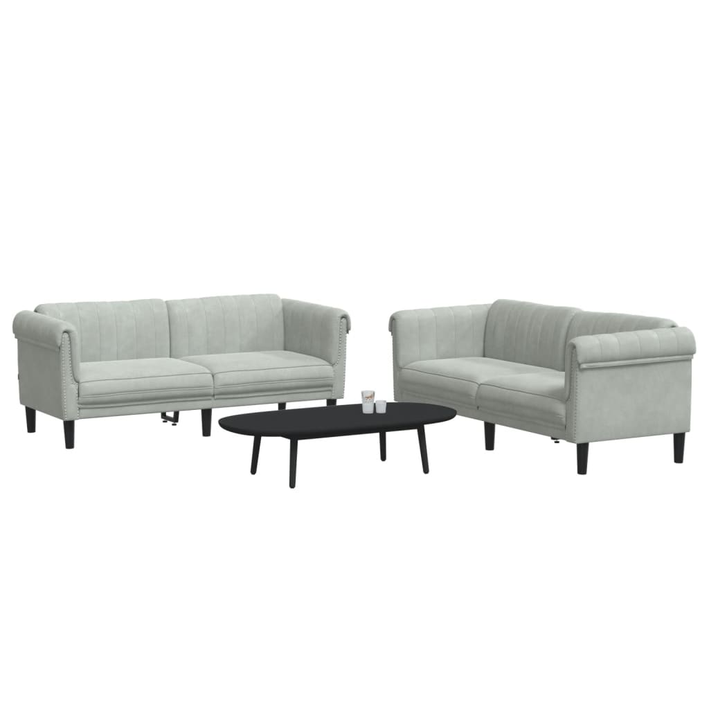 Ensemble de canapés 2 pcs gris clair velours - XIOS