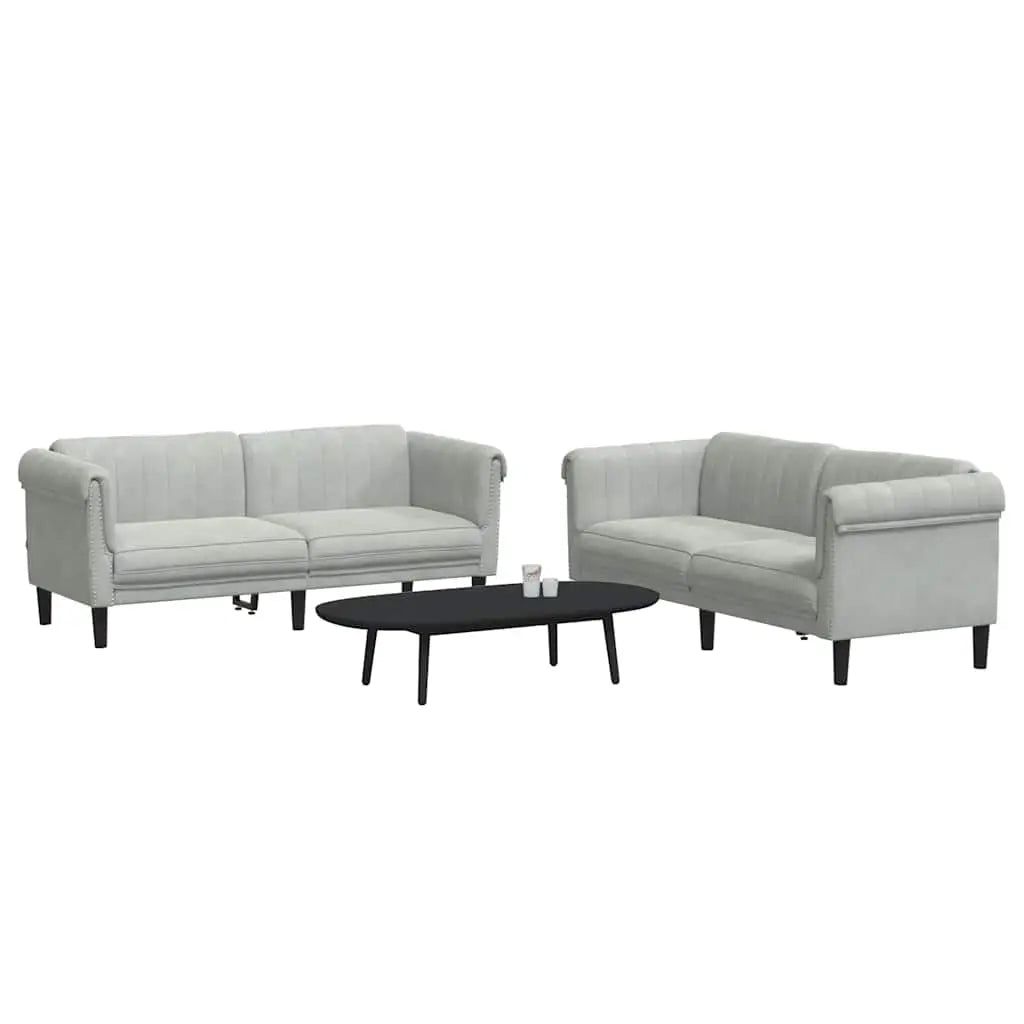Ensemble de canapés 2 pcs gris clair velours - XIOS