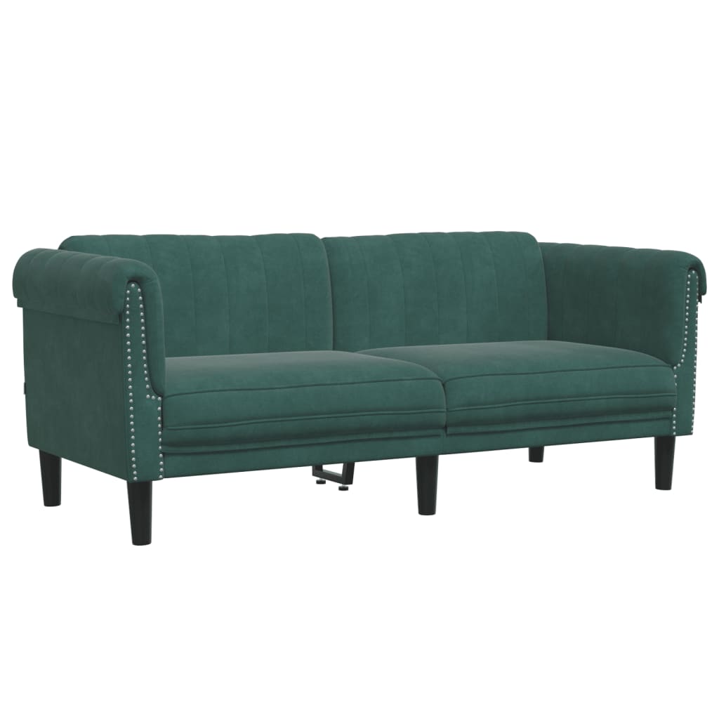 Ensemble de canapés 2 pcs vert foncé velours