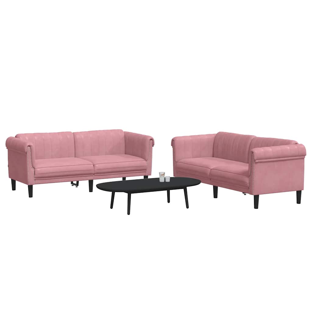 Ensemble de canapés 2 pcs rose velours - XIOS