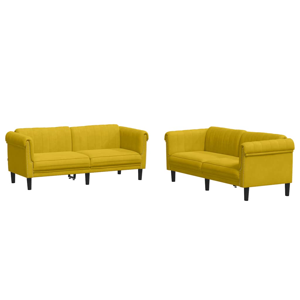 Ensemble de canapés 2 pcs jaune velours - XIOS