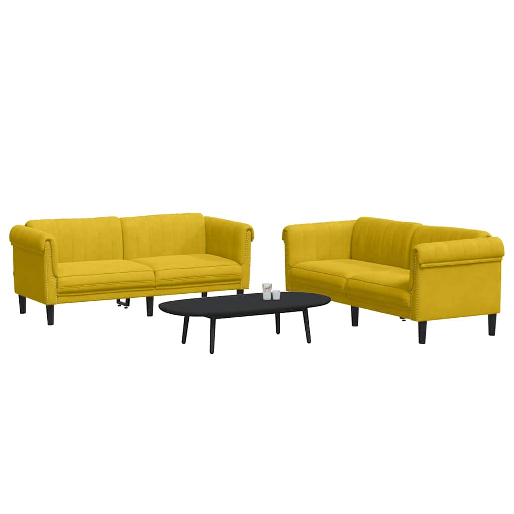Ensemble de canapés 2 pcs jaune velours - XIOS