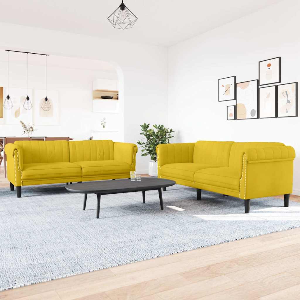 Ensemble de canapés 2 pcs jaune velours - XIOS