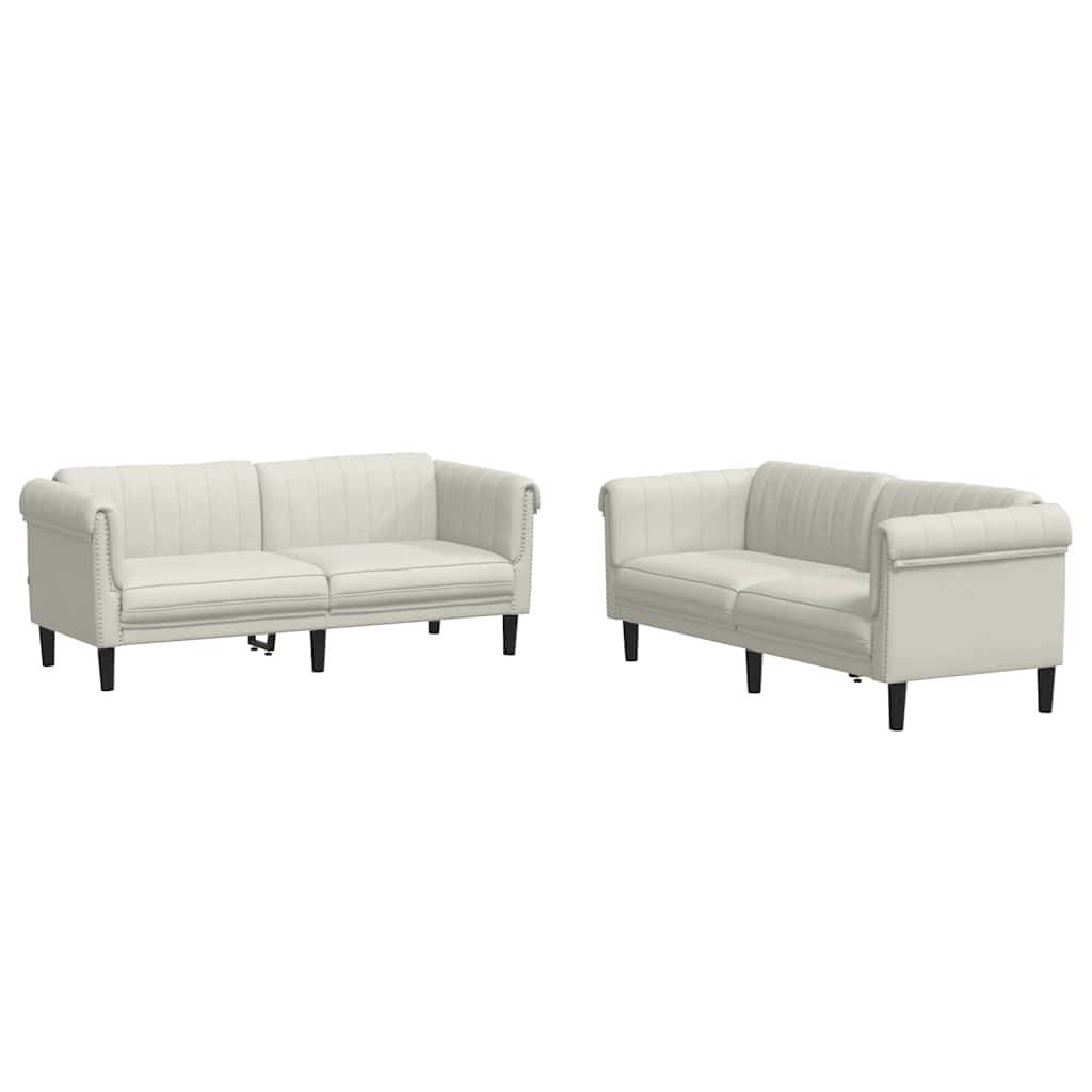 Ensemble de canapés 2 pcs crème velours - XIOS