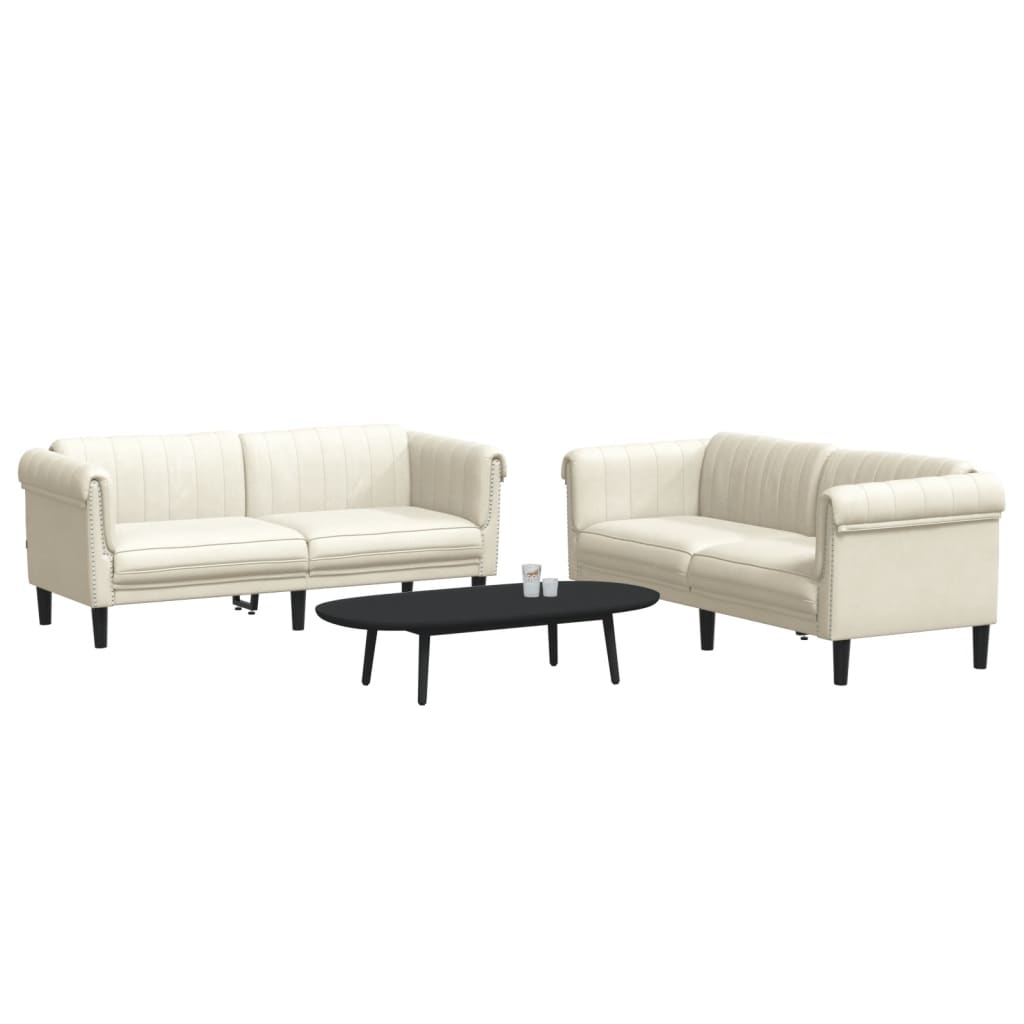 Ensemble de canapés 2 pcs crème velours - XIOS