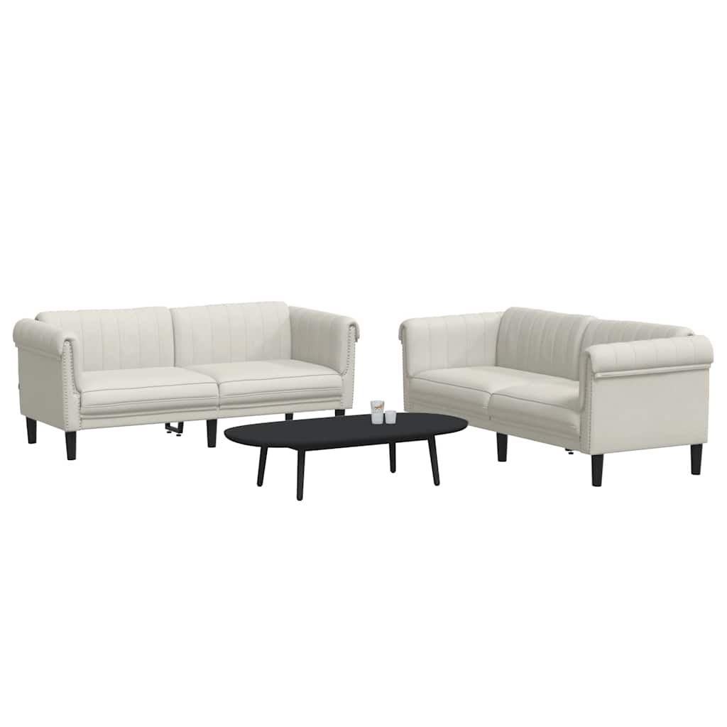 Ensemble de canapés 2 pcs crème velours - XIOS