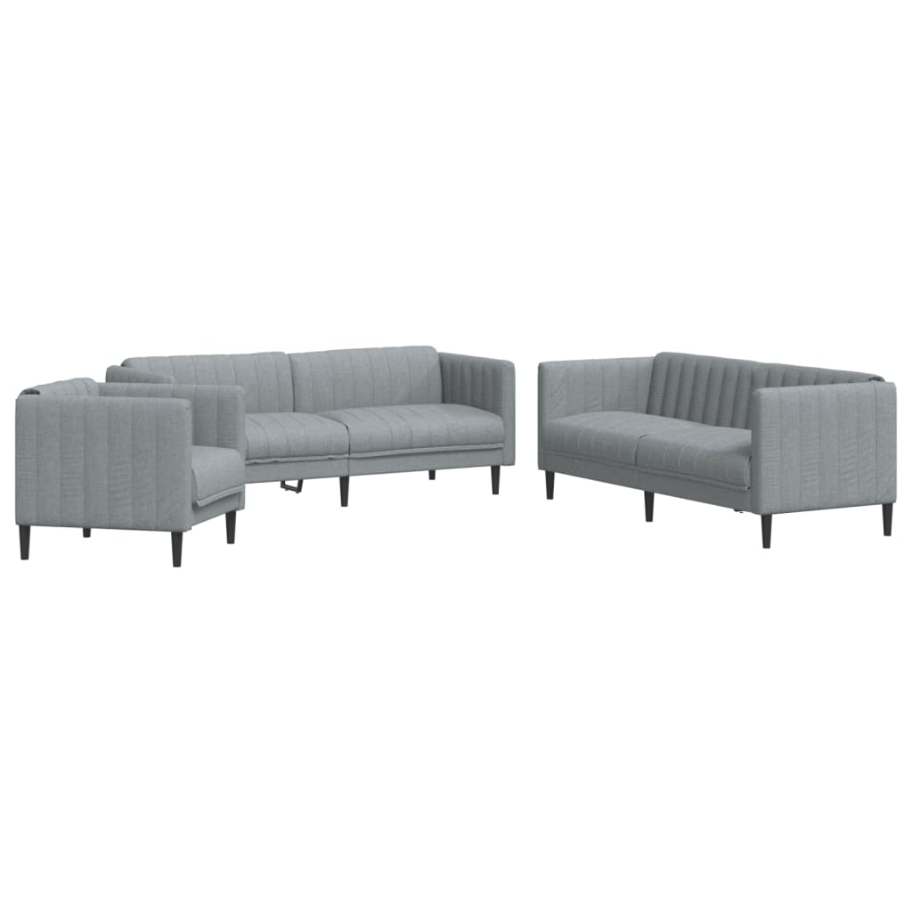Ensemble de canapés 3 pcs gris clair tissu - XIOS