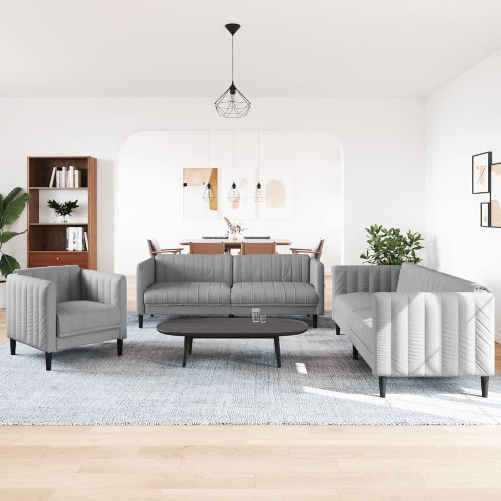 Ensemble de canapés 3 pcs gris clair tissu - XIOS