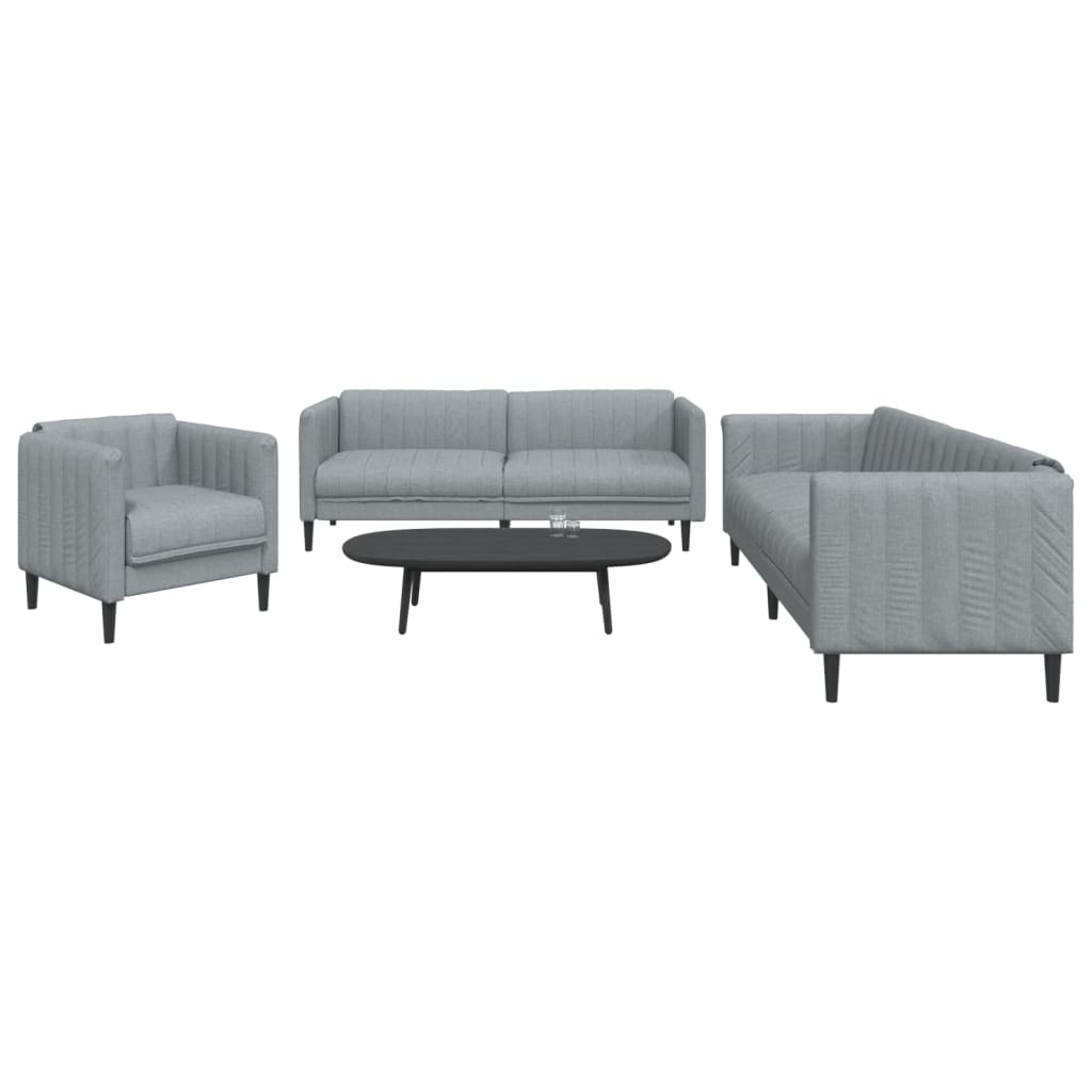 Ensemble de canapés 3 pcs gris clair tissu - XIOS