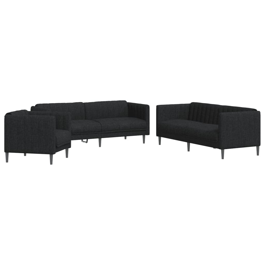 Ensemble de canapés 3 pcs noir tissu - XIOS
