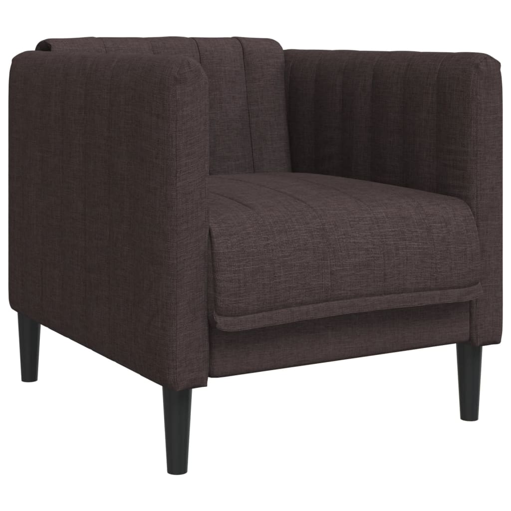 Ensemble de canapés 3 pcs marron foncé tissu