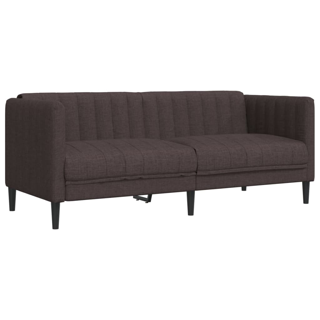 Ensemble de canapés 3 pcs marron foncé tissu
