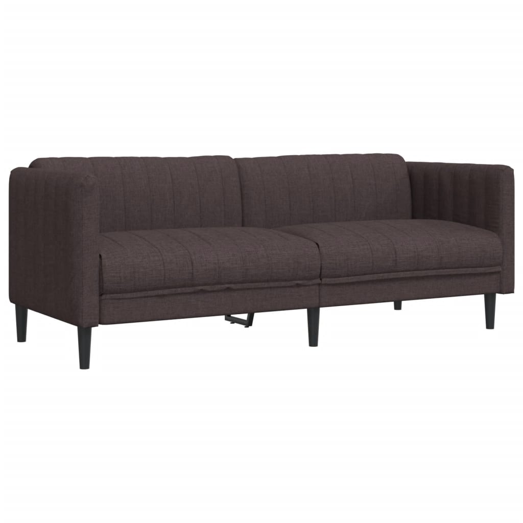 Ensemble de canapés 3 pcs marron foncé tissu