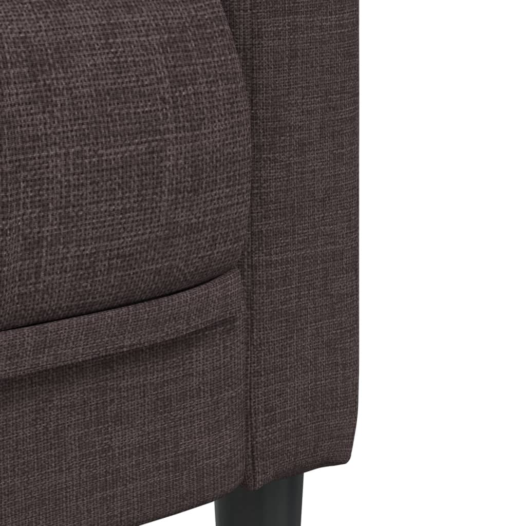 Ensemble de canapés 3 pcs marron foncé tissu