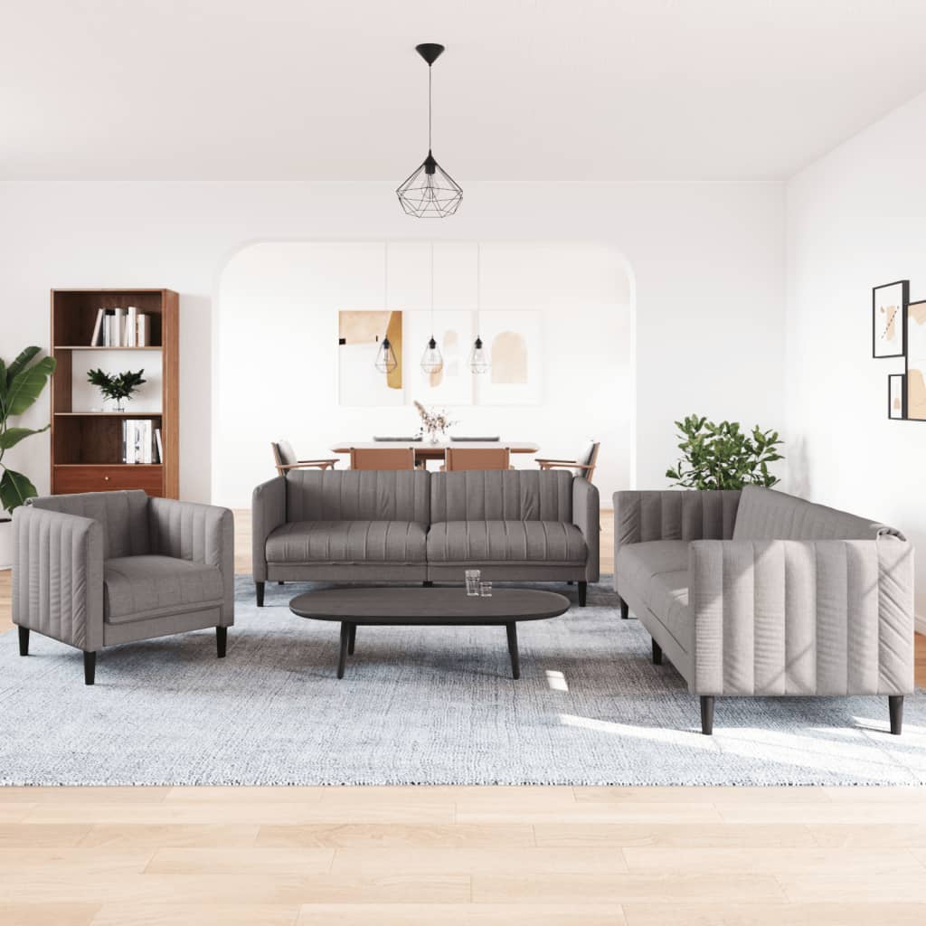 Ensemble de canapés 3 pcs taupe tissu - XIOS