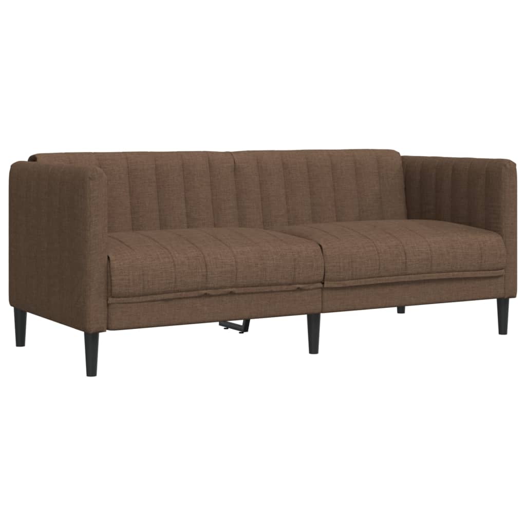 Ensemble de canapés 3 pcs marron tissu