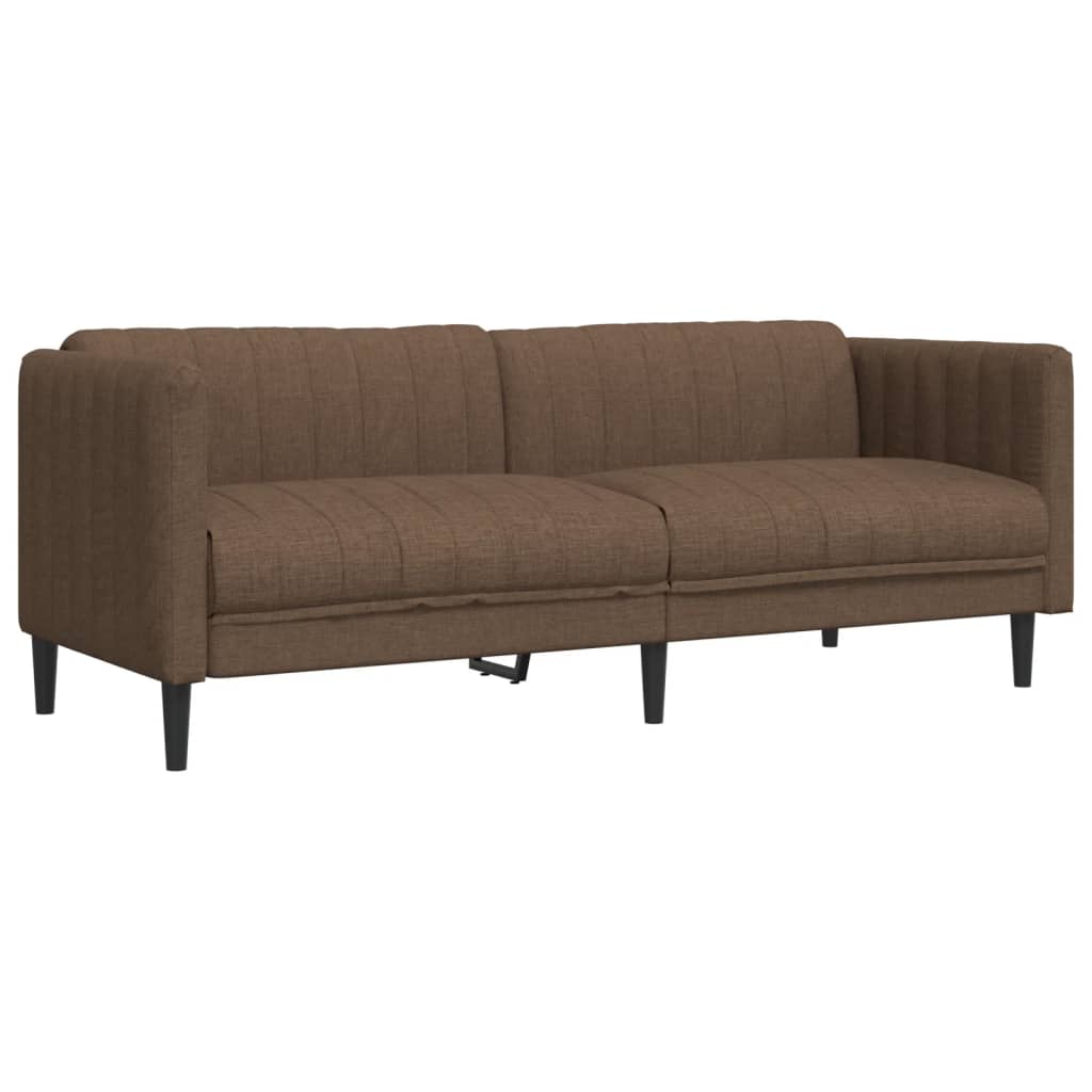 Ensemble de canapés 3 pcs marron tissu
