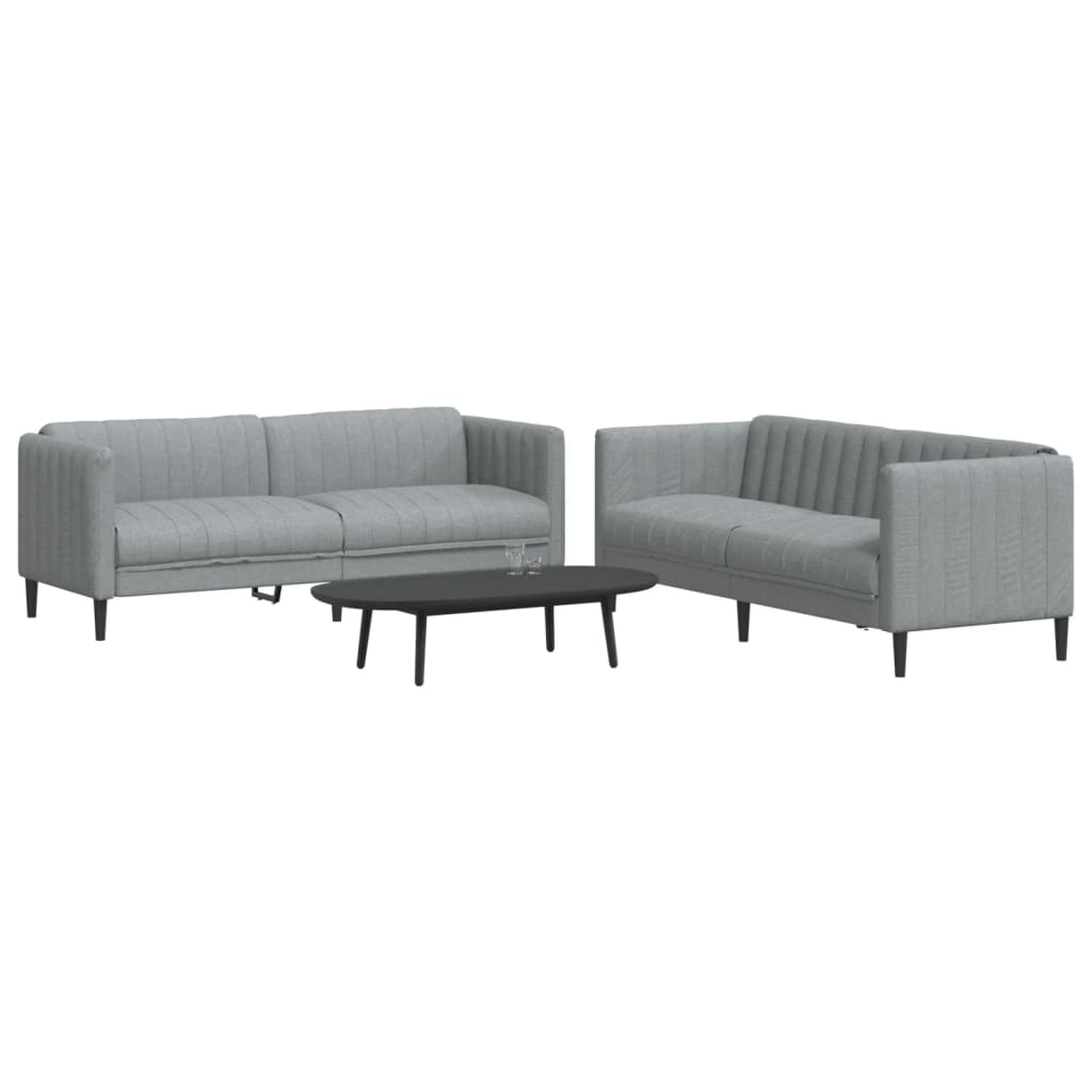 Ensemble de canapés 2 pcs gris clair tissu - XIOS