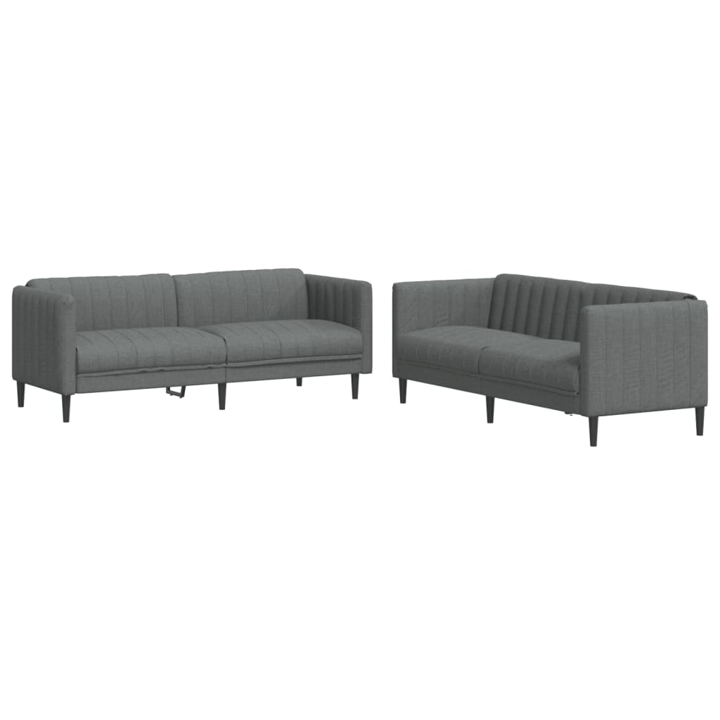 Ensemble de canapés 2 pcs gris foncé tissu - XIOS