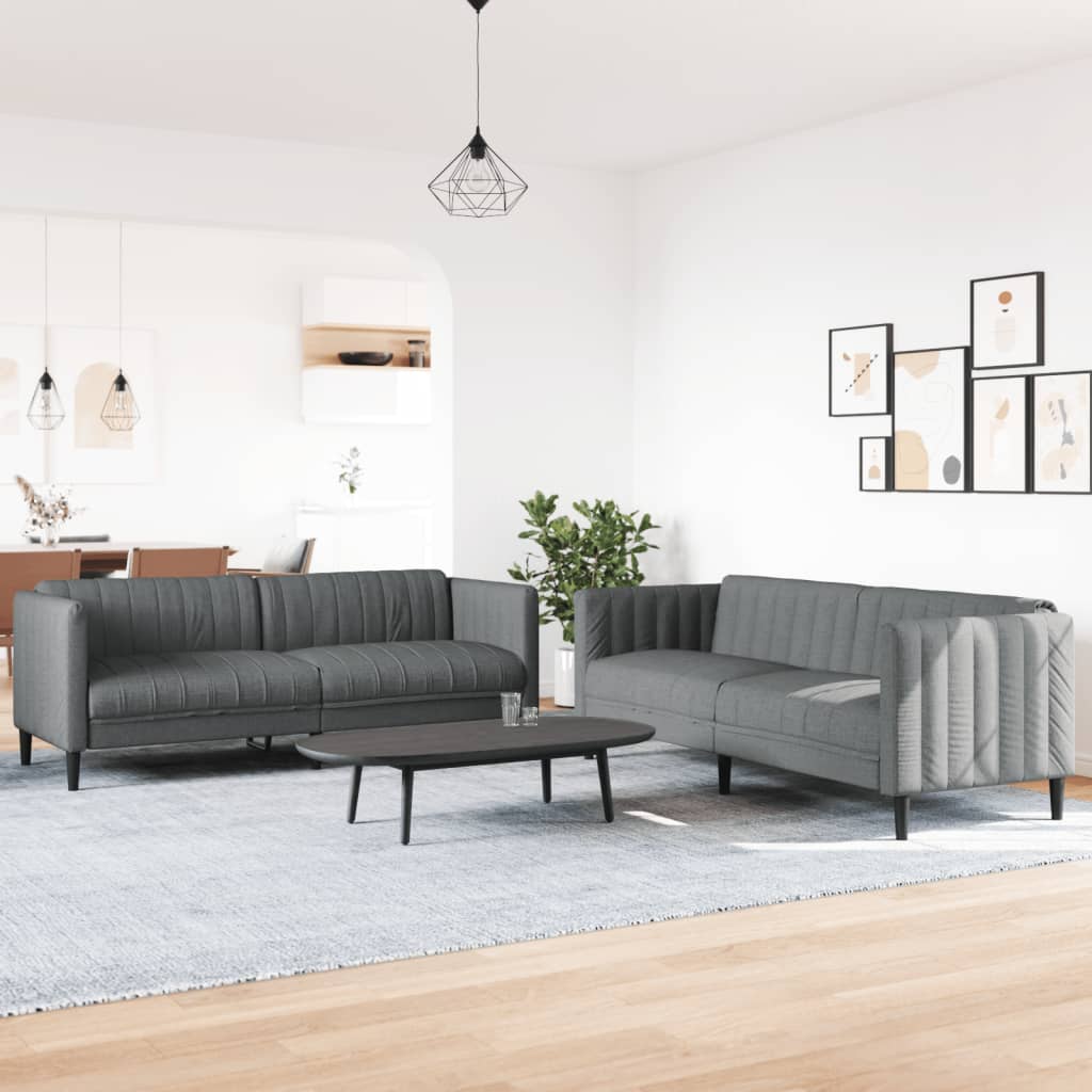 Ensemble de canapés 2 pcs gris foncé tissu - XIOS