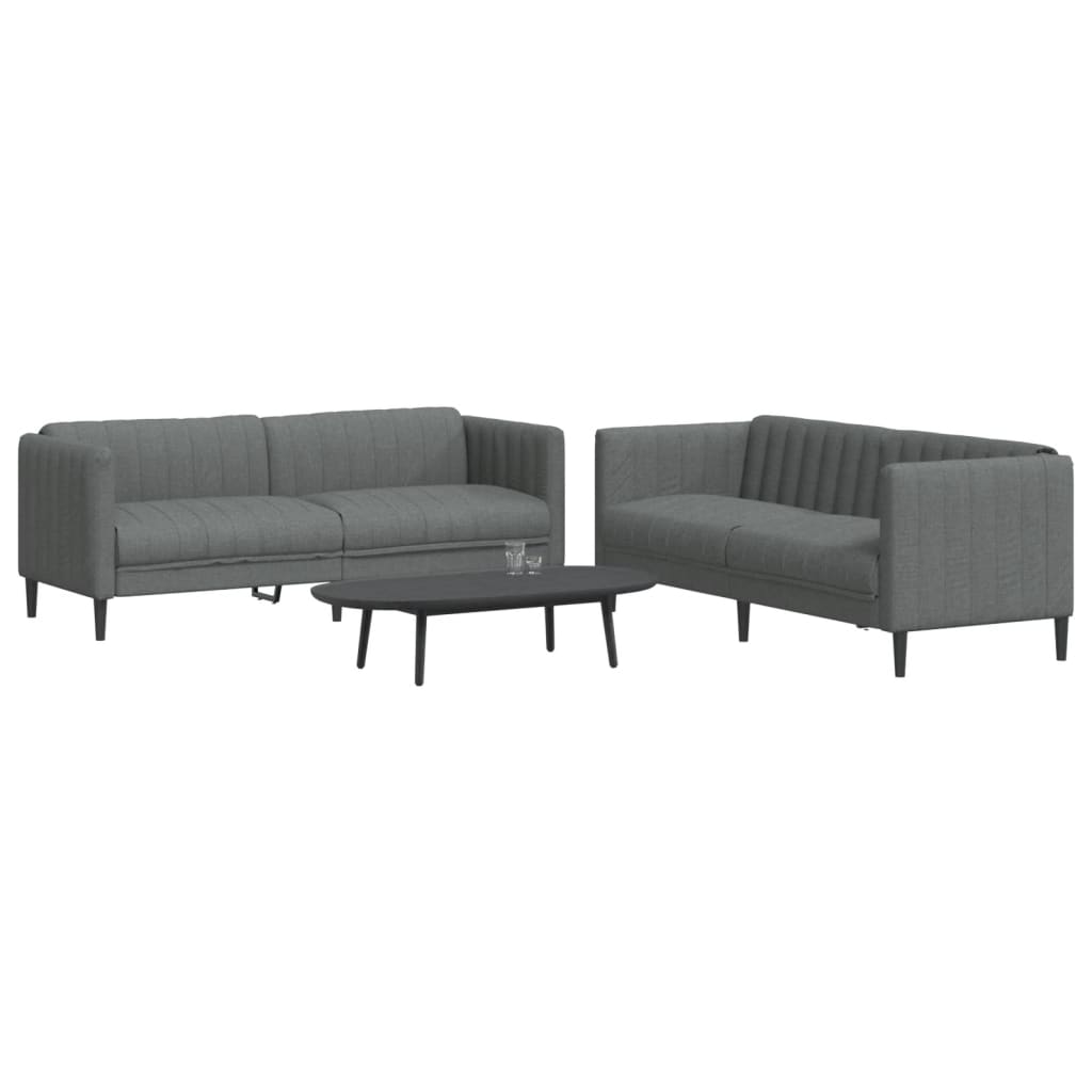 Ensemble de canapés 2 pcs gris foncé tissu - XIOS